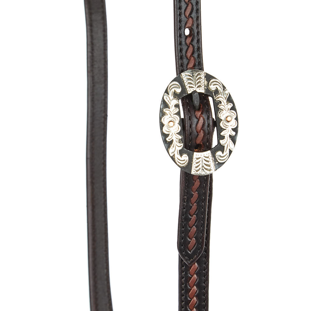 Floral Bar Rope-Tooled Headstall, view 3