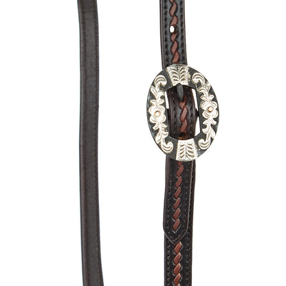 Floral Bar Rope-Tooled Headstall, view 3