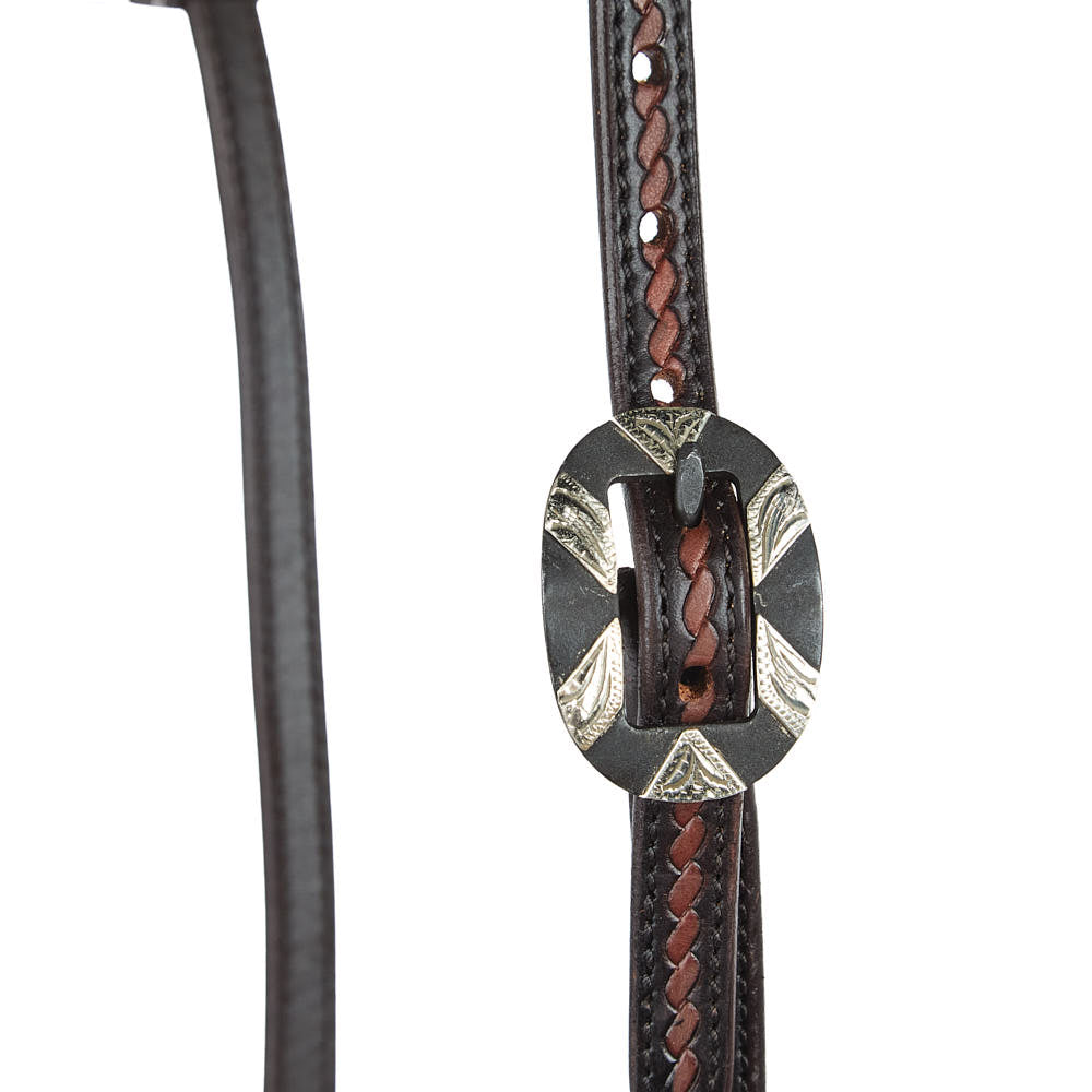 Oval Bar Rope-Tooled Headstall, view 3