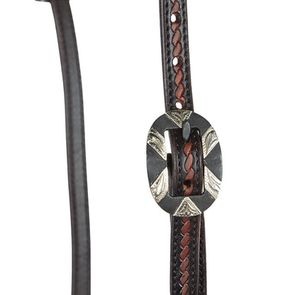 Oval Bar Rope-Tooled Headstall, view 3
