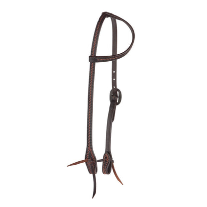 Oval Bar Rope-Tooled Headstall, view 4