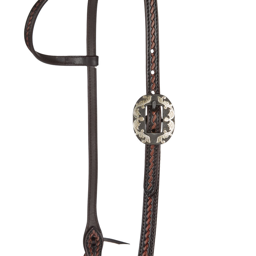 Silver Scroll Rope-Tooled Headstall, view 3