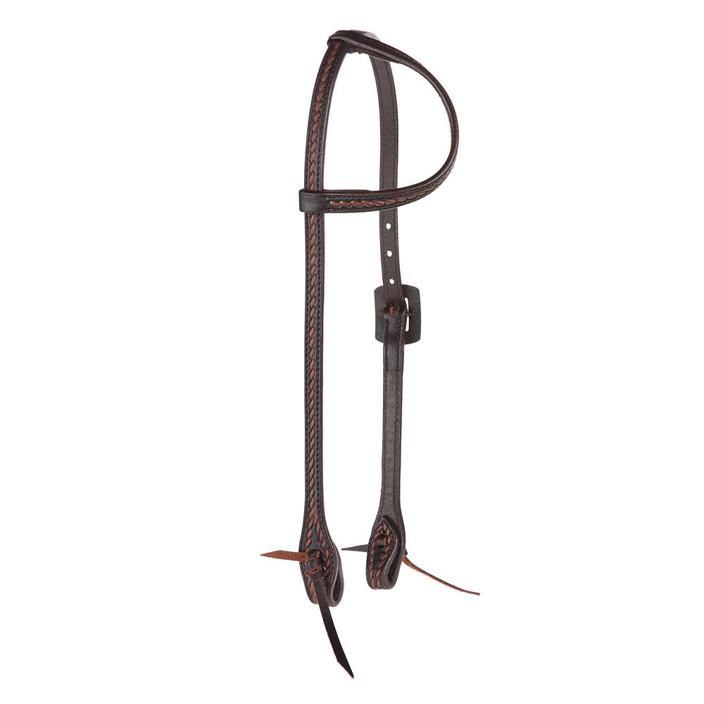 Silver Bar Rope-Tooled Headstall, view 4