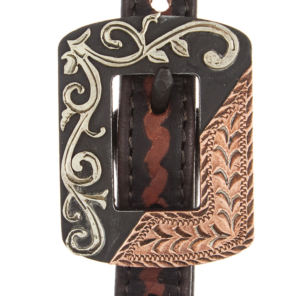Copper Bar Rope-Tooled Headstall, view 2
