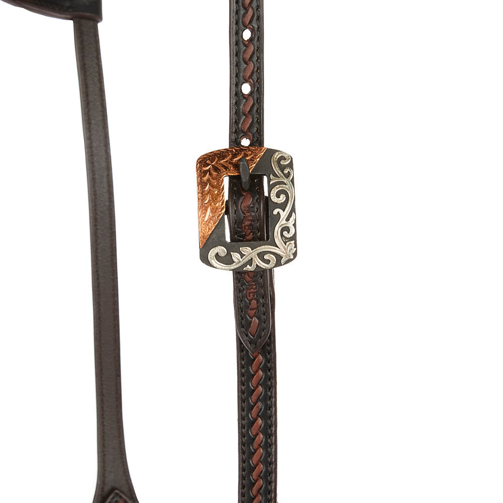 Copper Bar Rope-Tooled Headstall, view 3