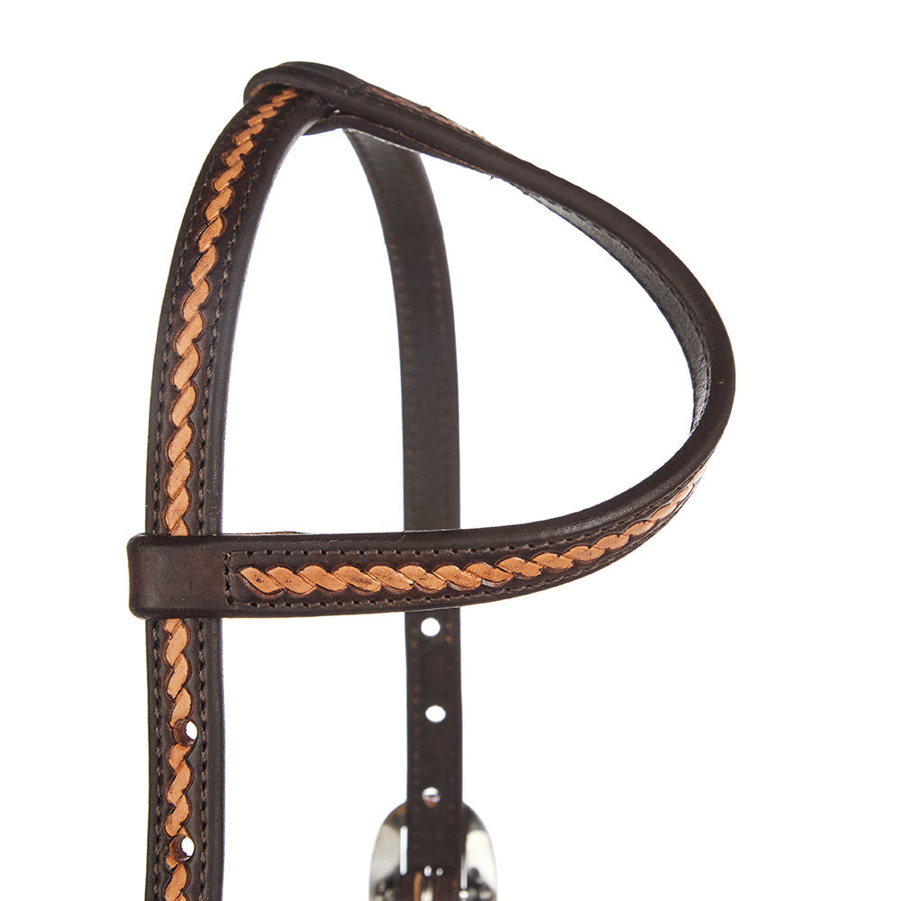 Medium Oil Rope-Tooled Headstall, view 5