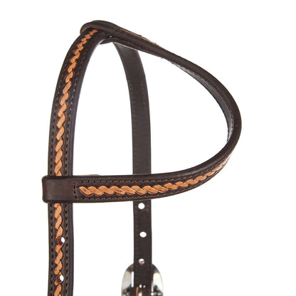 Medium Oil Rope-Tooled Headstall, view 5