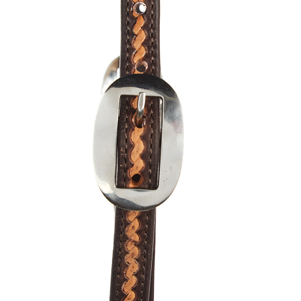 Medium Oil Rope-Tooled Headstall, view 6