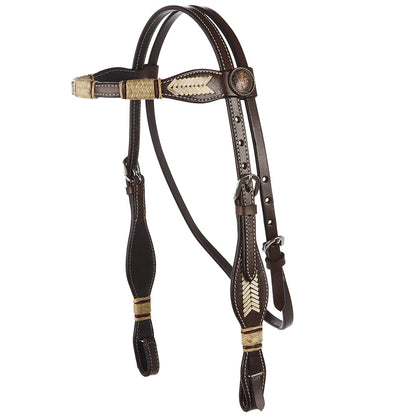 Scalloped Rawhide Browband Headstall, view 2