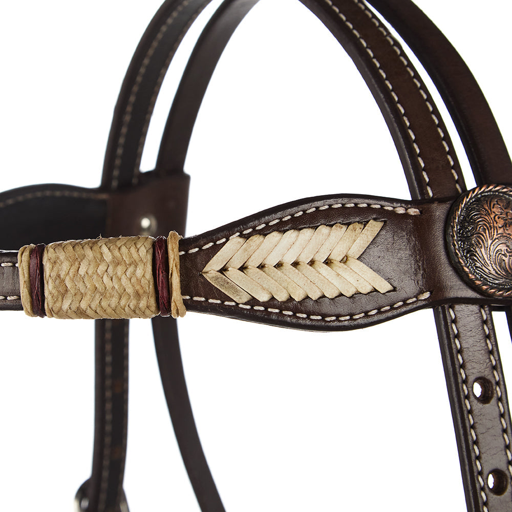 Scalloped Rawhide Browband Headstall, view 3