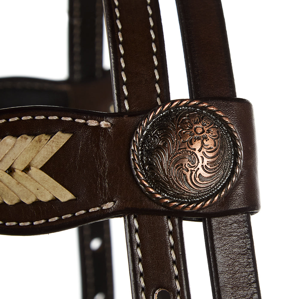 Scalloped Rawhide Browband Headstall, view 4