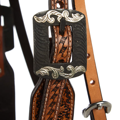 Turquoise and Rust Beadwork Headstall, view 3