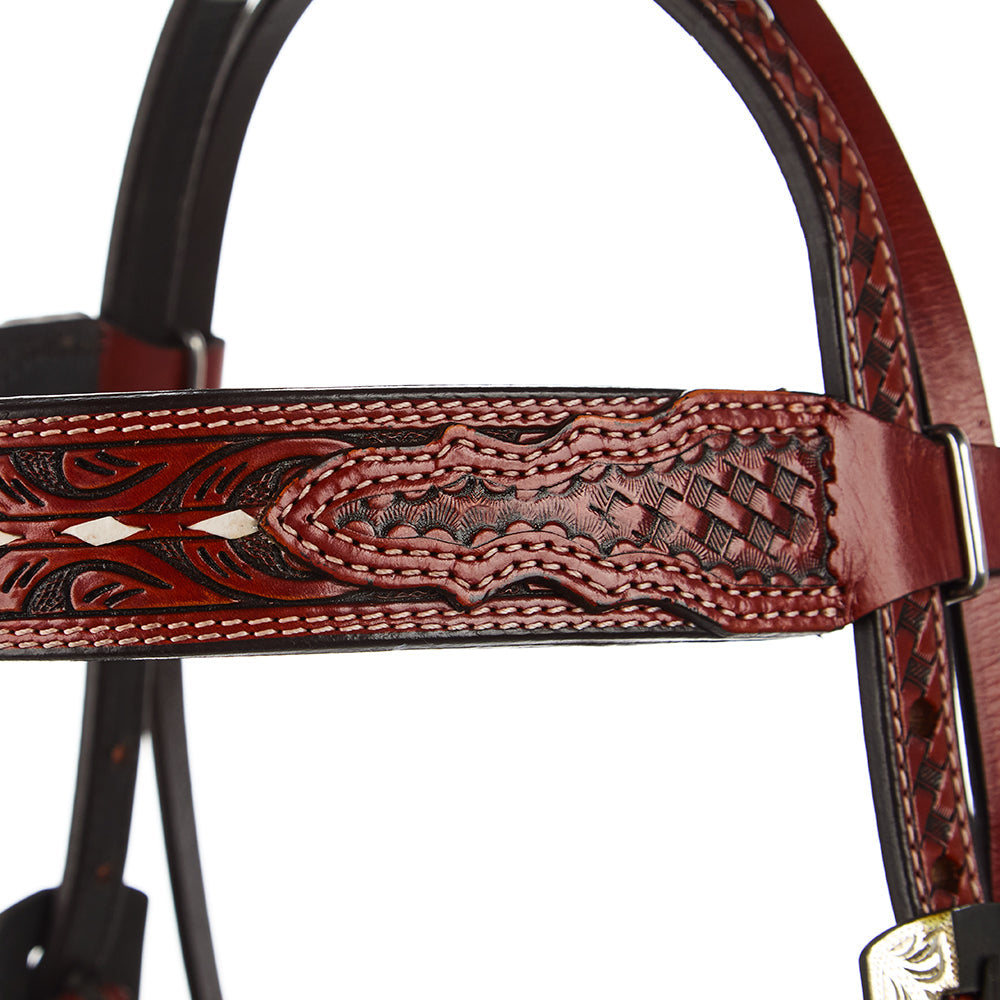 White Buckstitch Ranger Browband Headstall, view 2