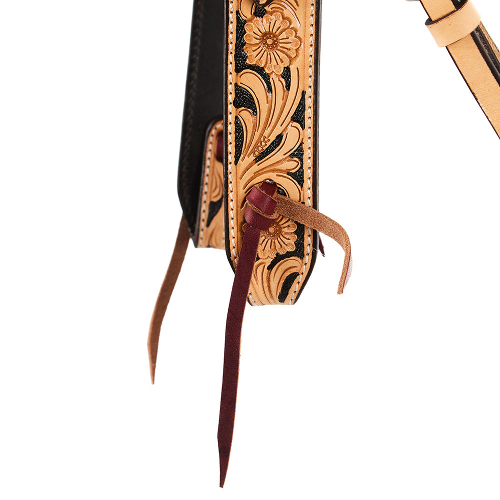Natural Floral Browband Headstall, view 4