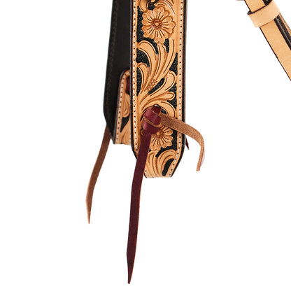 Natural Floral Browband Headstall, view 4