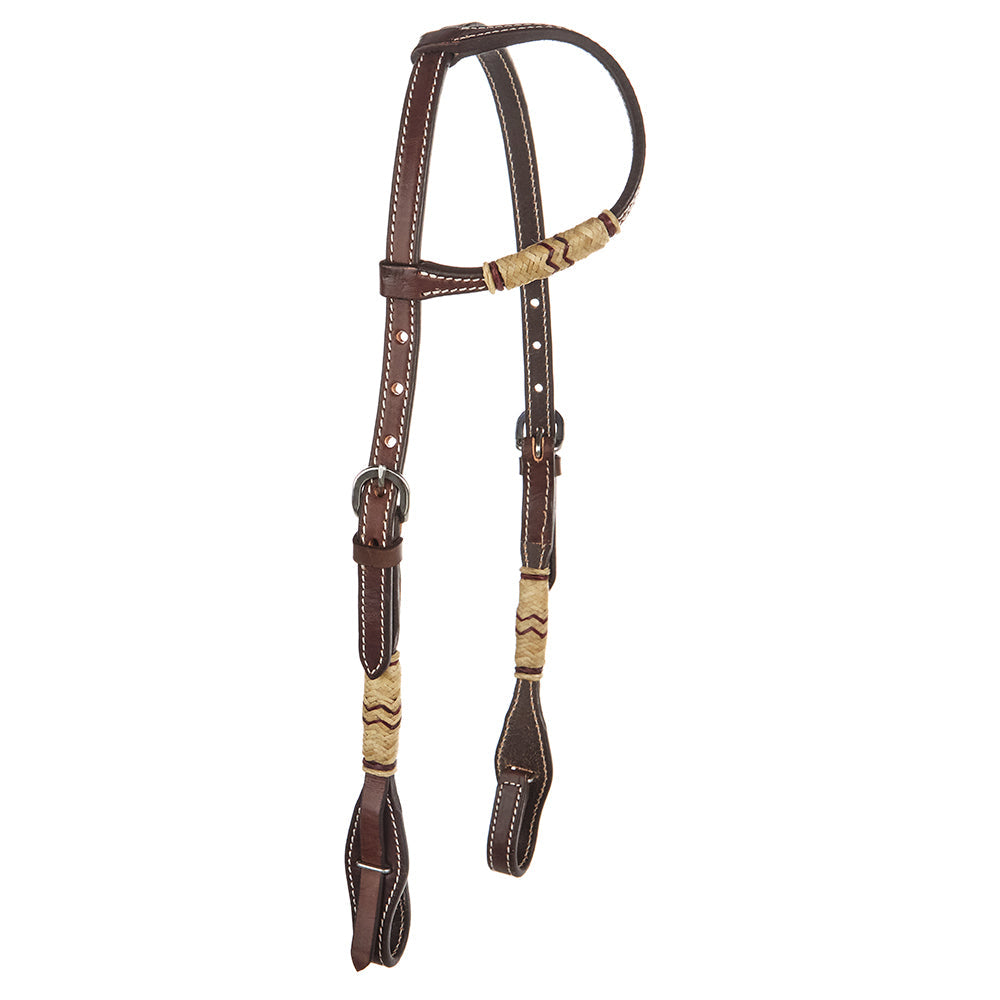 Chocolate Rawhide Quick Change Headstall, view 2