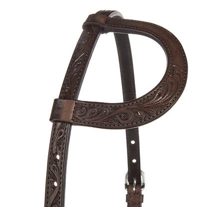 Chocolate Floral Single Ear Headstall, view 2