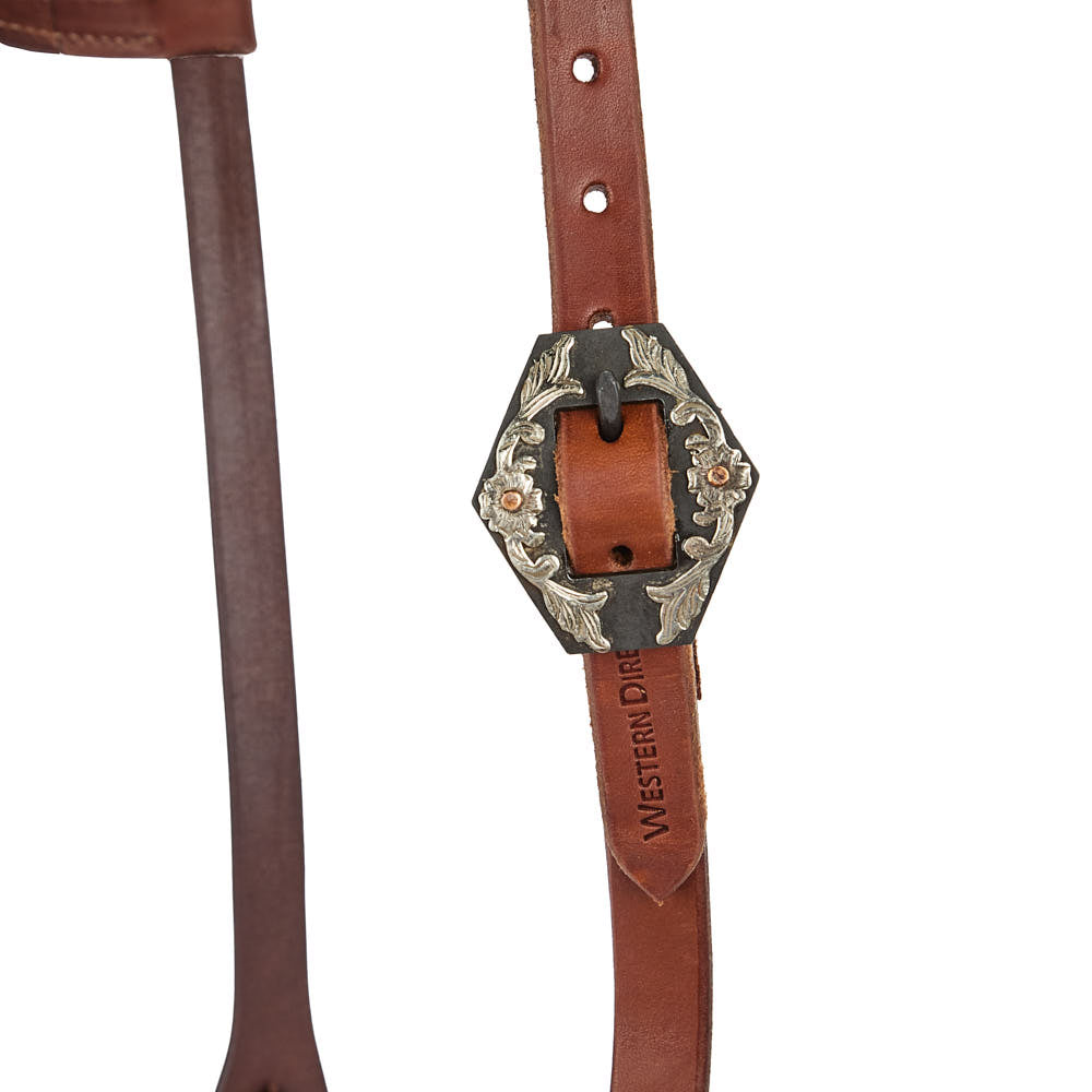 Floral Diamond Harness Single Ear Headstall, view 3