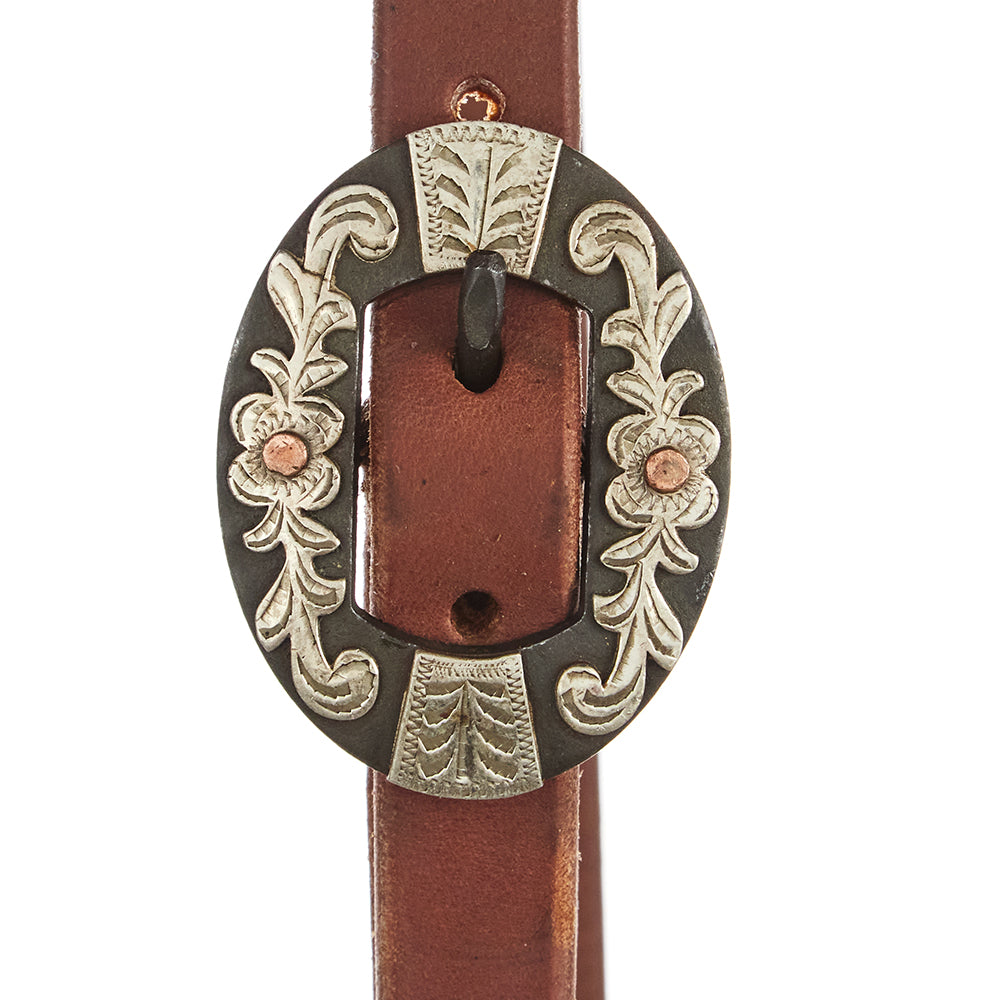 Oval Flower Harness Slit Ear Headstall, view 2