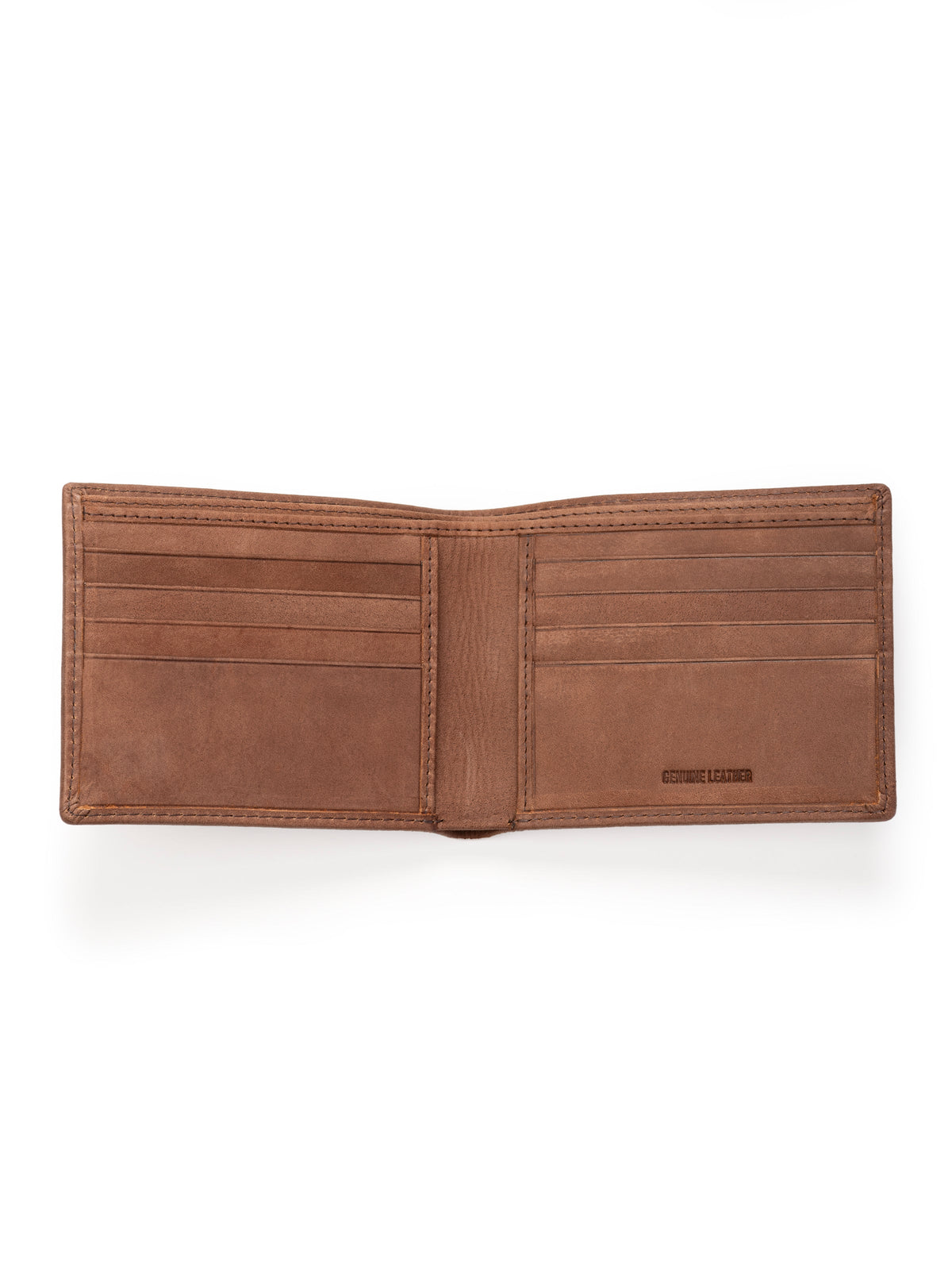 Matte tan brown leather slim wallet, view 4