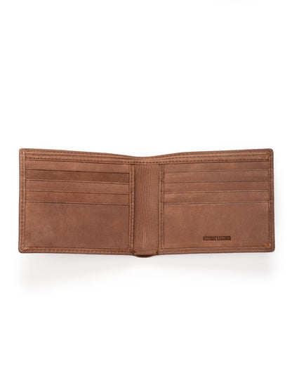 Matte tan brown leather slim wallet, view 4