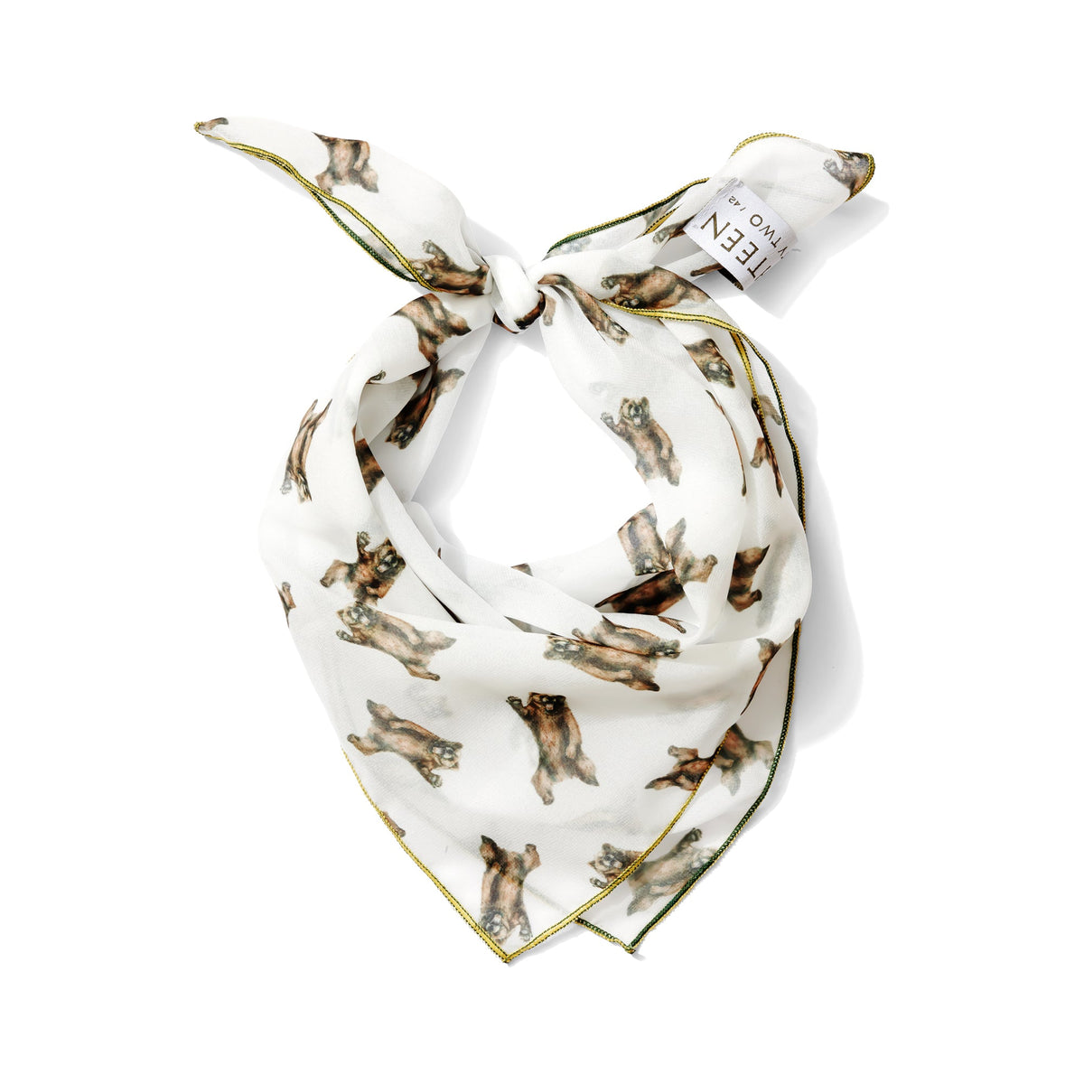Bear motif chiffon scarf