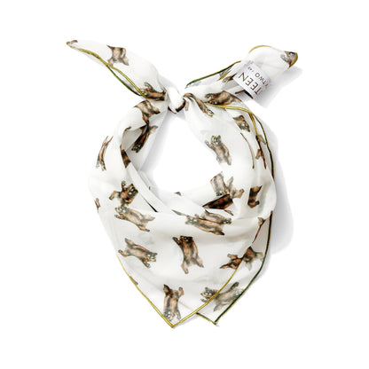 Bear motif chiffon scarf