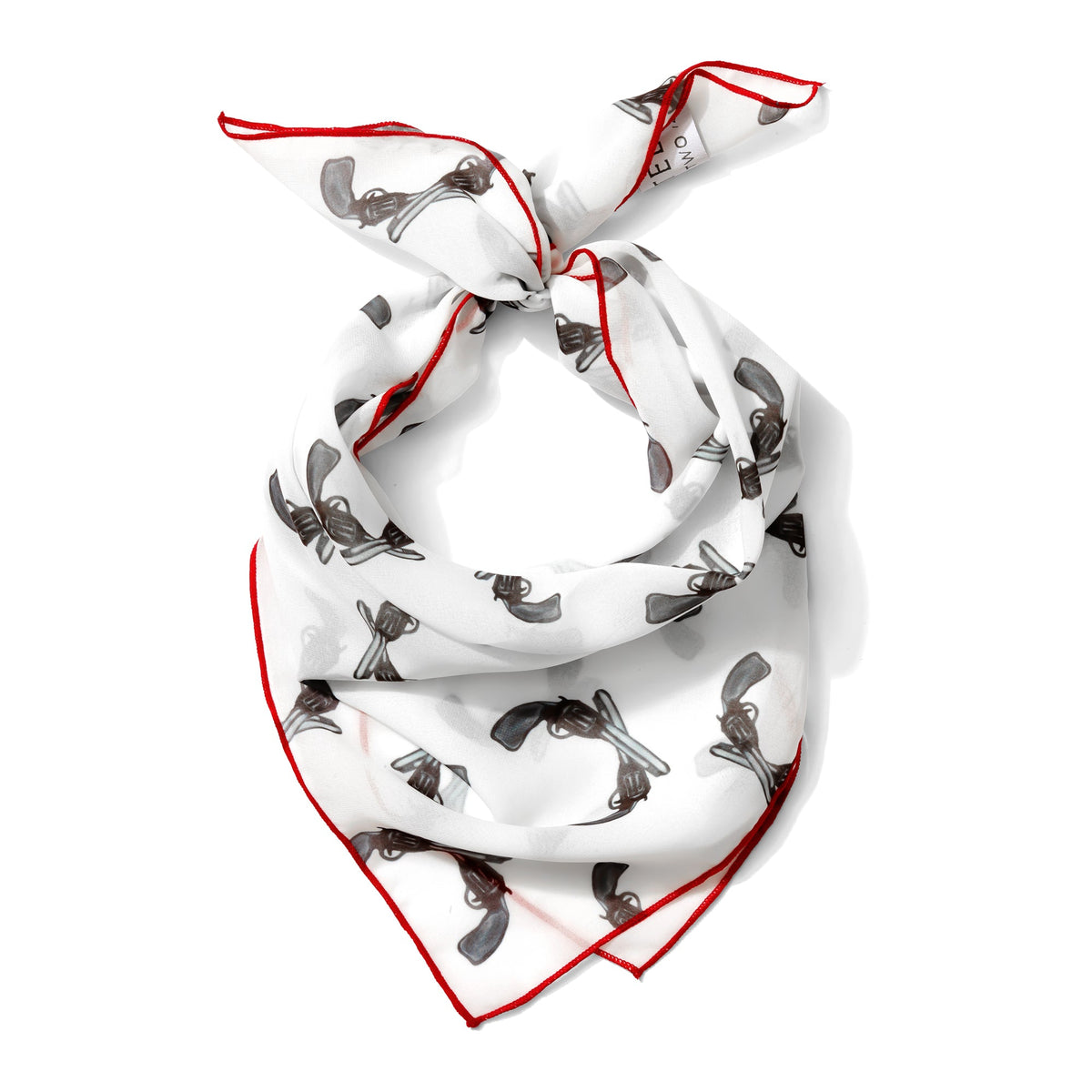 Western revolver motif chiffon scarf