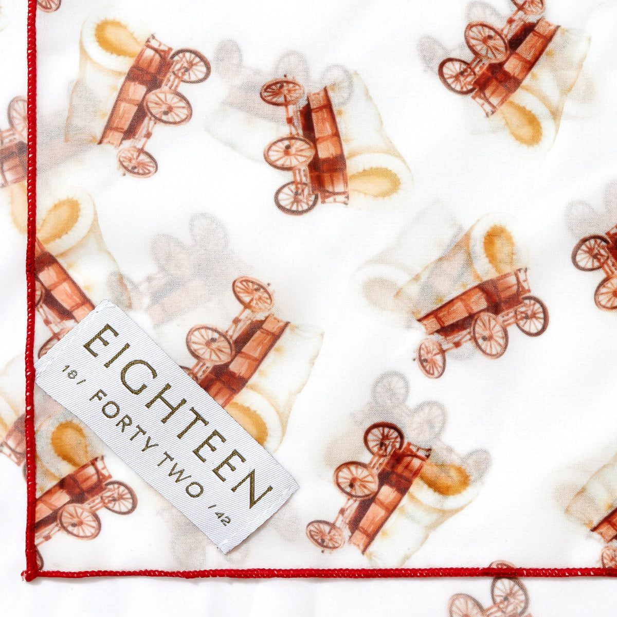 Western wagon motif chiffon scarf, view 2