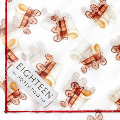 Western wagon motif chiffon scarf, view 2