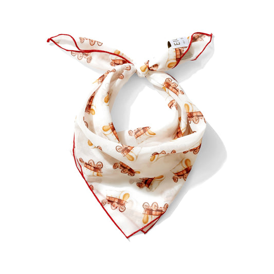 Western wagon motif chiffon scarf