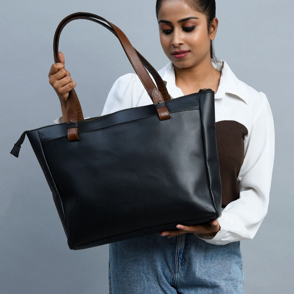 Buffalo Leather Office Tote by Classy Leather Bags, view 9