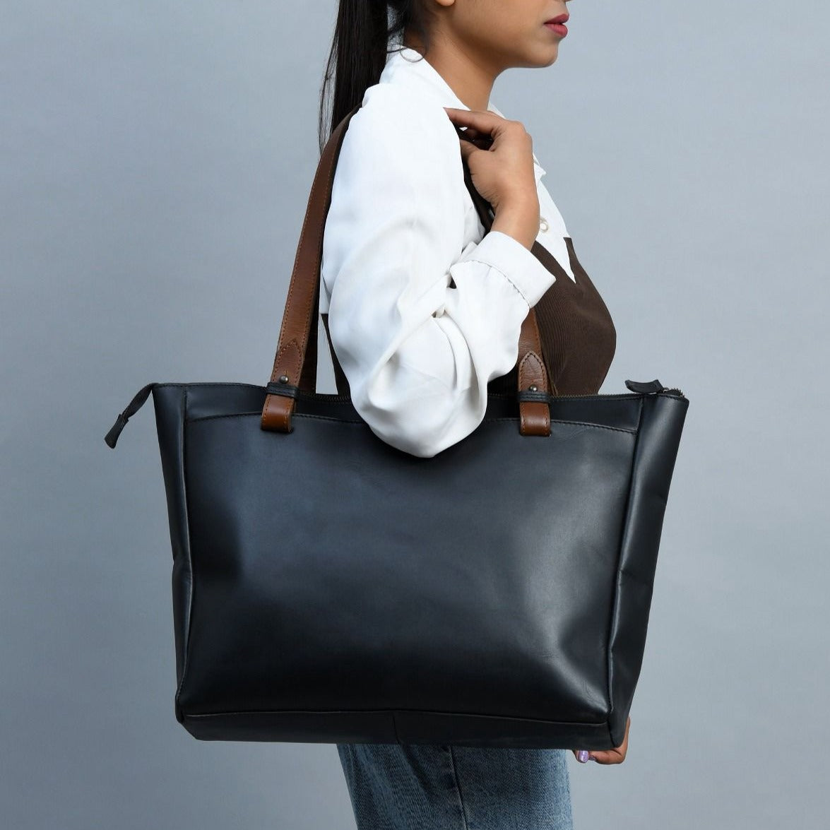 Buffalo Leather Office Tote by Classy Leather Bags, view 8
