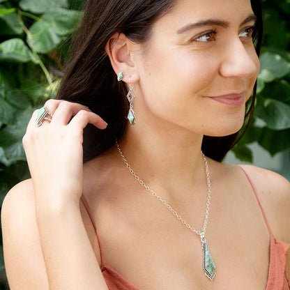 The Anemone Turquoise Statement Ring, sterling silver, view 3