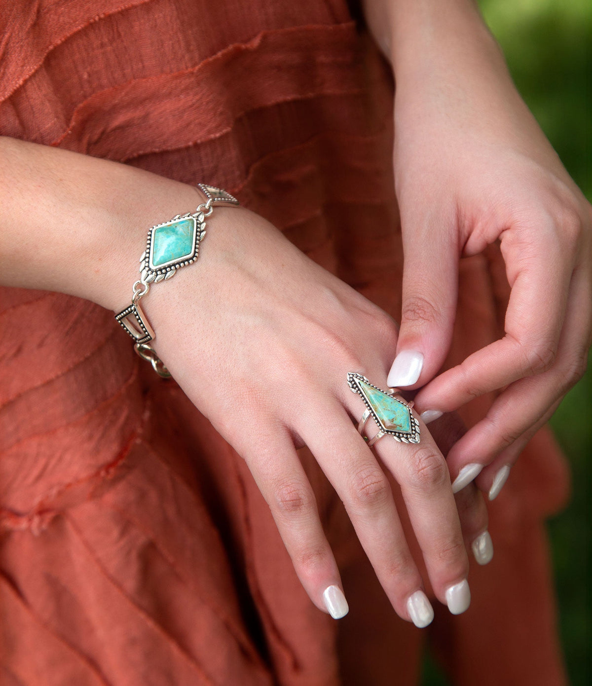 The Anemone Turquoise Statement Ring, sterling silver, view 2