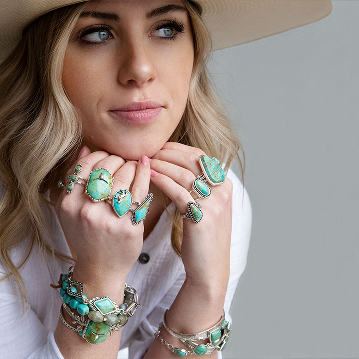 The Anemone Turquoise Statement Ring, sterling silver, view 7