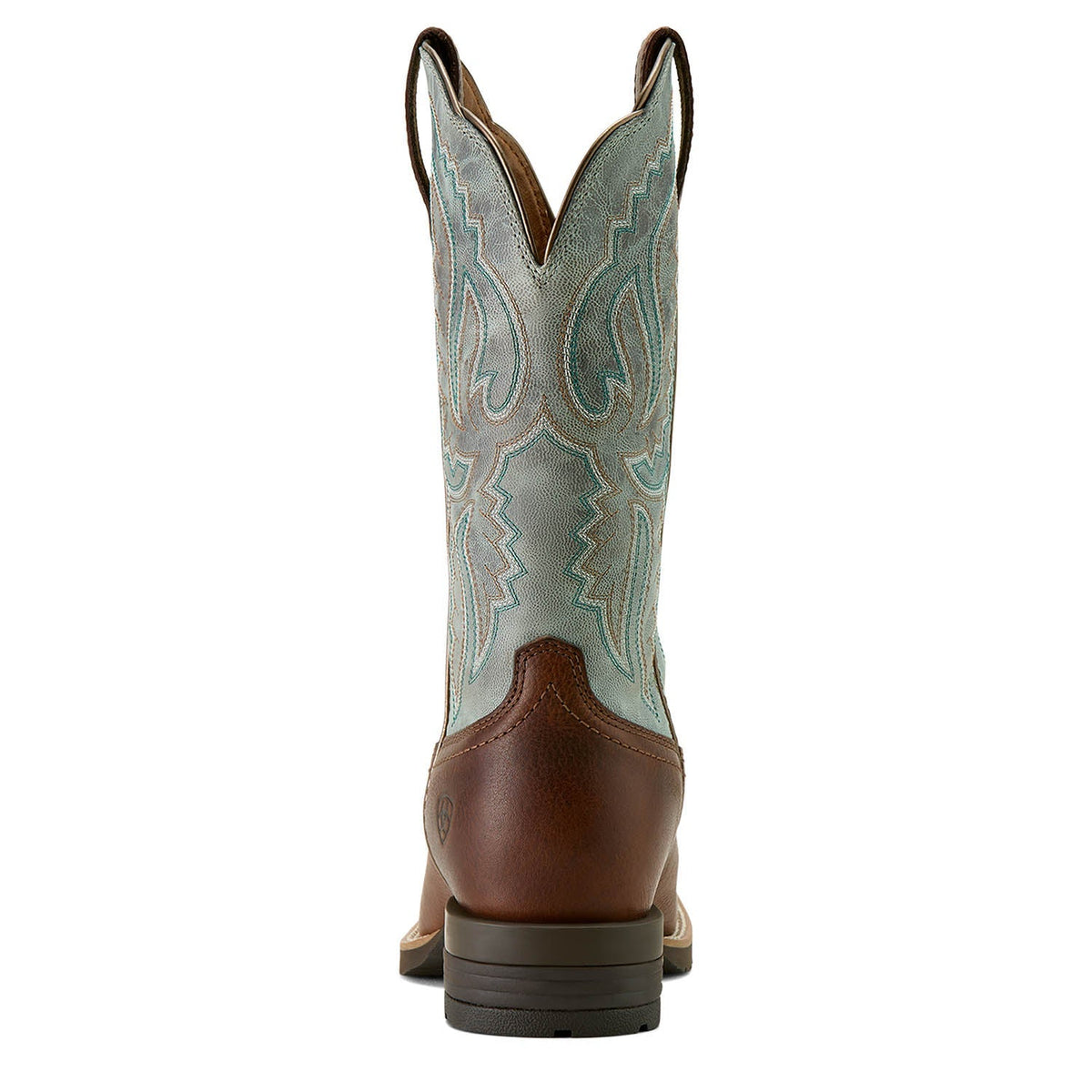 The Ariat Hybrid Ranchwork Boot, peanut and worn denim, view 5