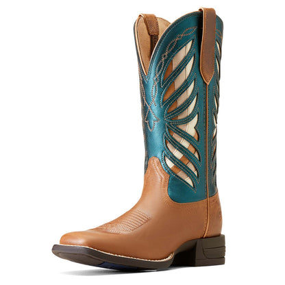 The Ariat Longview Western Boot, brown and teal, view 10
