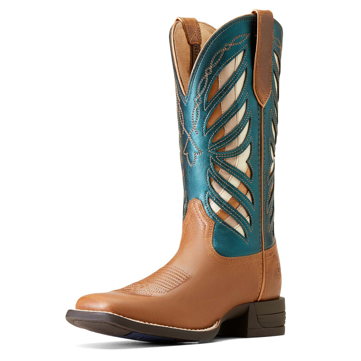 The Ariat Longview Western Boot, Brown and Teal