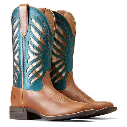 The Ariat Longview Western Boot, Brown and Teal