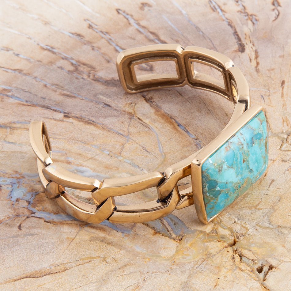 The Athena Turquoise Chain Cuff, view 3