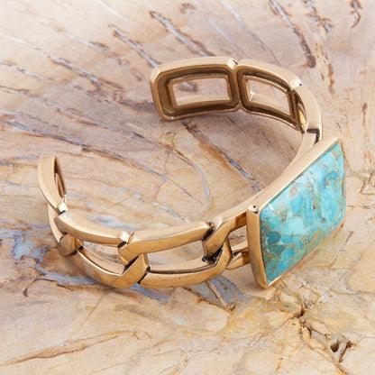 The Athena Turquoise Chain Cuff, view 3