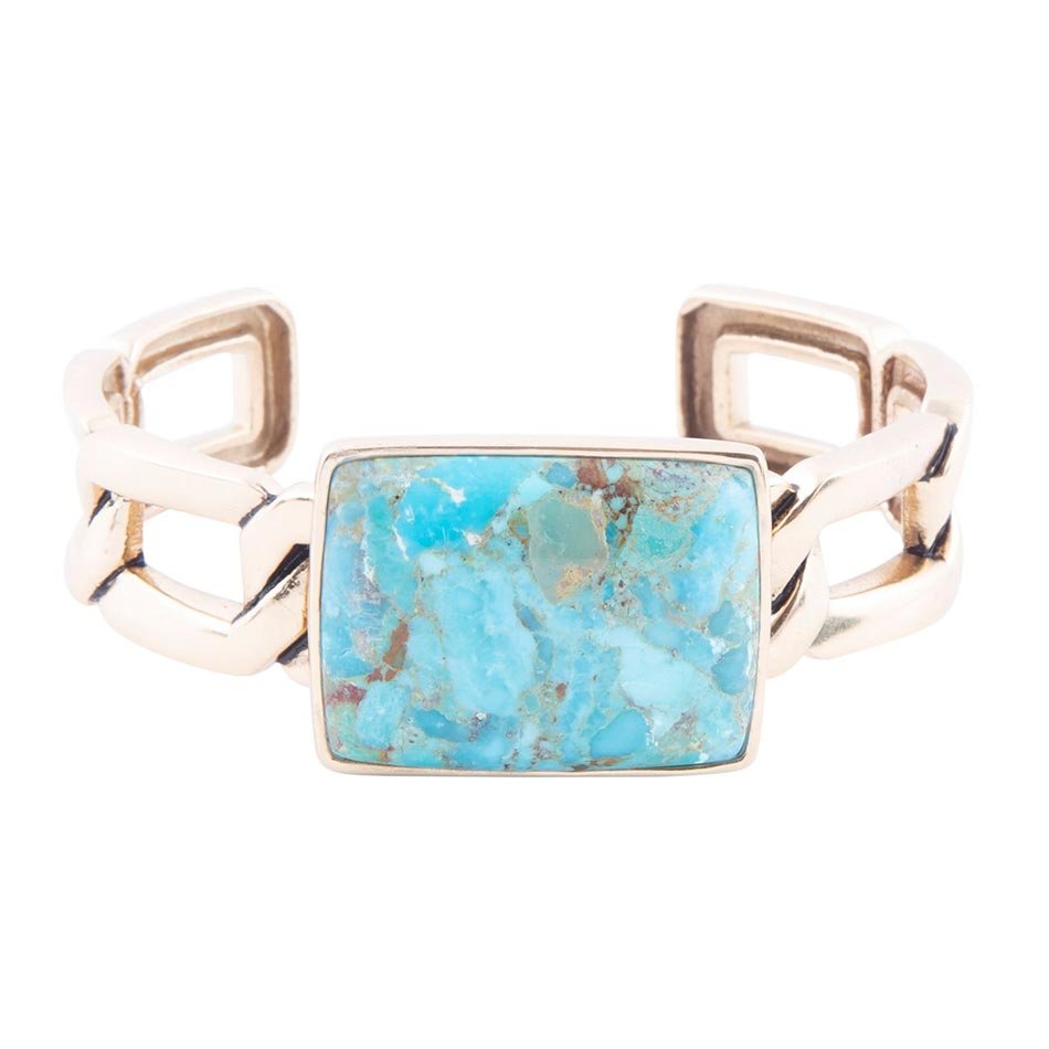 The Athena Turquoise Chain Cuff, view 4
