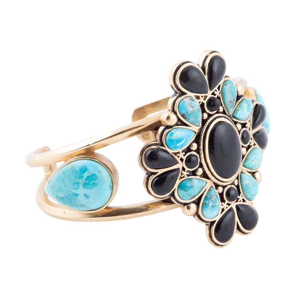 The Barcelona Turquoise and Onyx Cuff