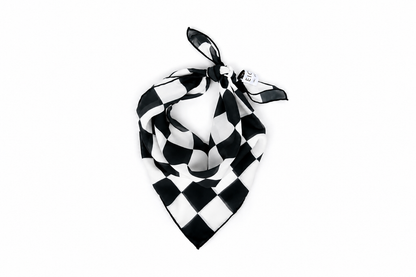 Checkered chiffon scarf, view 3