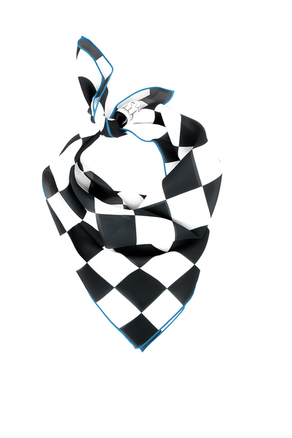 Checkered chiffon scarf, view 7