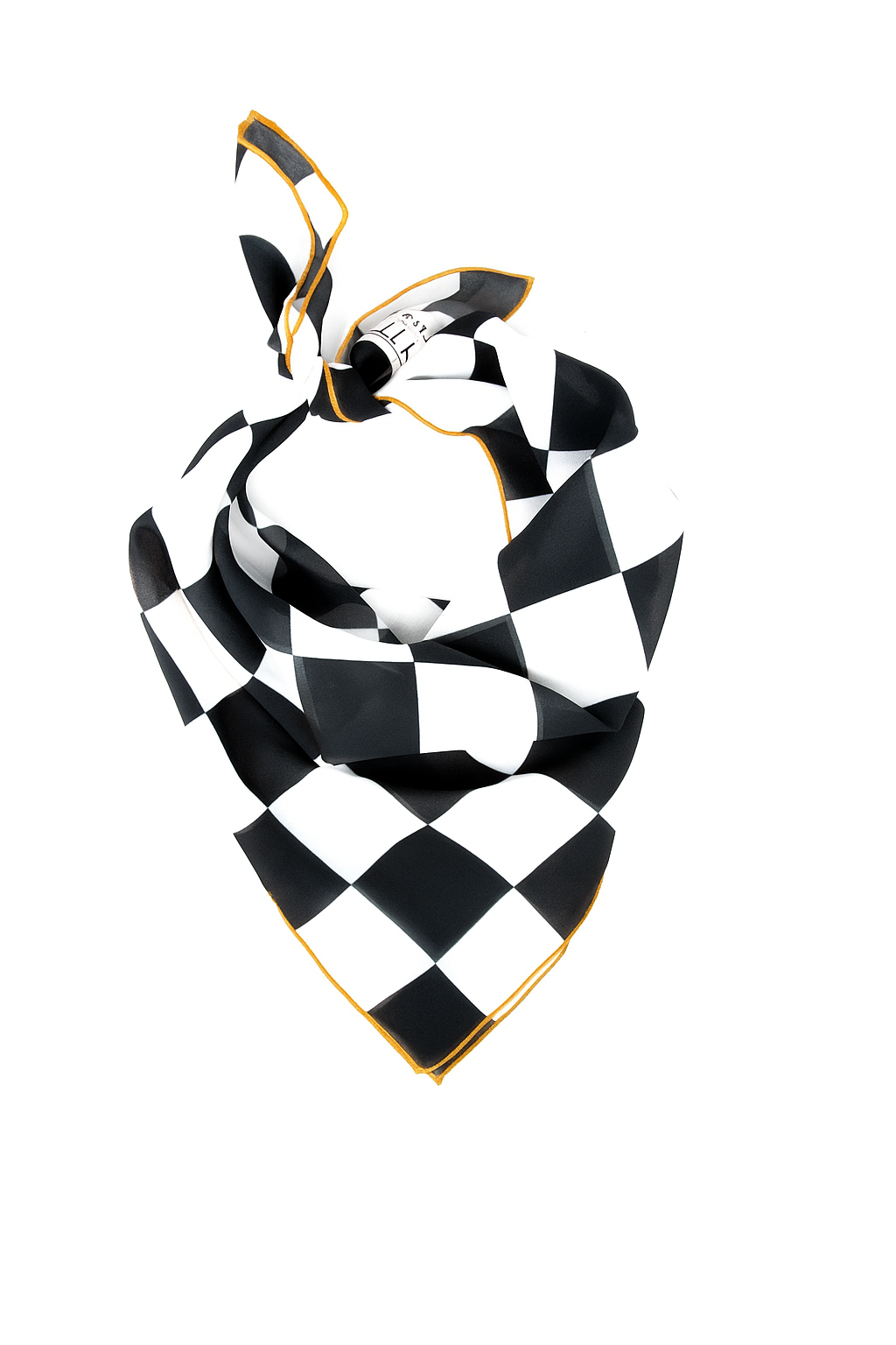 Checkered chiffon scarf, view 5