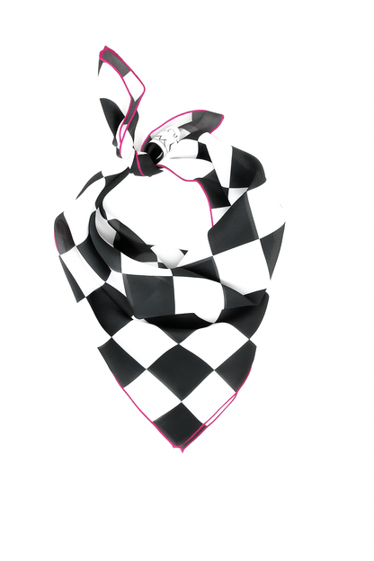 Checkered chiffon scarf, view 6