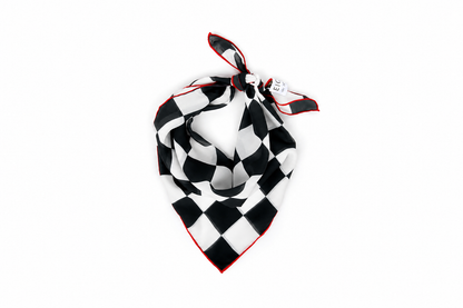Checkered chiffon scarf