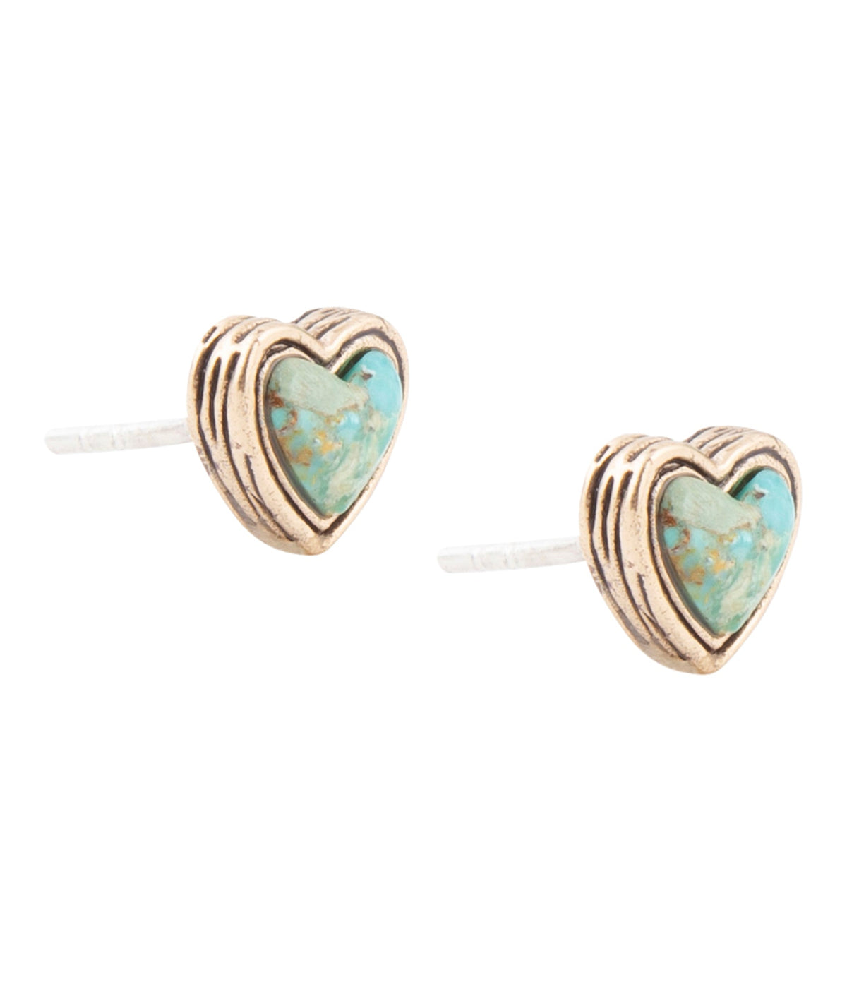 The Turquoise Heart Studs, view 4